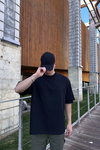 Taş Baskılı Siyah Oversize Tshirt T1055