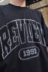 Taş Baskılı Siyah Oversize Tshirt  T616