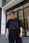 Taş Baskılı Siyah Oversize Tshirt  T616