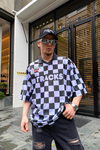 Tracks Baskılı Plaid Oversize Tshirt T675