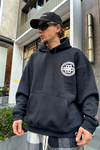 Trademark Baskılı Siyah Oversize Sweatshirt SW940