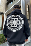 Trademark Baskılı Siyah Oversize Sweatshirt SW940