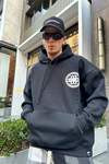 Trademark Baskılı Siyah Oversize Sweatshirt SW940