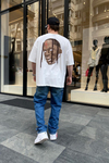 Traviss CJack  Baskılı Beyaz Oversize Tshirt T587