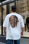 Traviss CJack  Baskılı Beyaz Oversize Tshirt T587