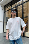Traviss CJack  Baskılı Beyaz Oversize Tshirt T587