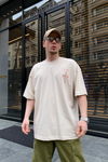 Traviss CJack  Baskılı Krem Oversize Tshirt T590