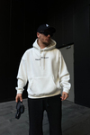 Trust Nobody Baskılı Beyaz Oversize Hoodie SW1097