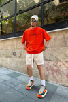 Turuncu Baskılı Spalding Oversize Tshirt T791