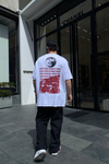 Unlimited Baskılı Beyaz Oversize Tshirt T566