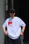Unlimited Baskılı Beyaz Oversize Tshirt T566