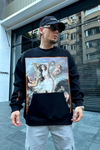 Venus Baskılı Siyah Oversize Sweatshirt SW932