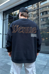 Venus Baskılı Siyah Oversize Sweatshirt SW932