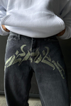 Vicinity Yeşil Nakışlı Füme Jean Pantolon P837