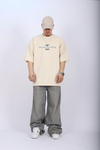 Waffle Kumaş Krem Philadelphia Oversize Tshirt T1014