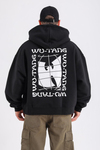 Wutang Baskılı Siyah Oversize Sweatshirt SW1194