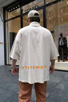 Yaka Detay Krem  Oversize Tshirt T685