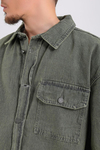 Yeşil Acid Wash Kısa Kol Oversize Gömlek G148