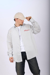 Yeşil Çizgili Poplin Oversize Gömlek G135