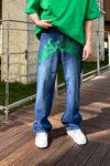 Yeşil Neon Nakışlı Vicinity Jean Pantolon P944