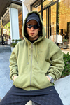 Yeşil SJ Oversize Zipper Sweatshirt SW876