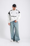 Yıkama Detay Mavi Baggy Jean Pantolon P992