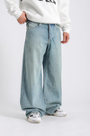 Yıkama Detay Mavi Baggy Jean Pantolon P992