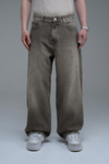 Yıkama Efektli Açık Kahve Baggy Jean