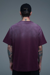 Yıkama Efektli Bordo Oversize Tshirt CT01 25CY074