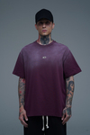 Yıkama Efektli Bordo Oversize Tshirt CT01 25CY074