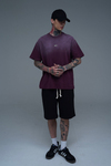 Yıkama Efektli Bordo Oversize Tshirt CT01 25CY074