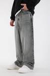 Yıkama Efektli Gri Bdg Baggy Jean Pantolon