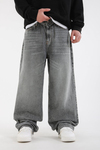 Yıkama Efektli Gri Bdg Baggy Jean Pantolon