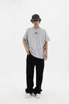 Yıkama Efektli Gri Oversize Tshirt CT01 25CY101