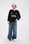 Yıkama Efektli Koyu Mavi Bdg Baggy Jean Pantolon