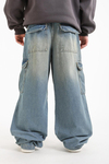 Yıkama Efektli Man Extra Baggy Jean Pantolon