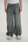 Yıkama Efektli Yırtık Detay Baggy Jean Pantolon