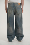 Yıkama Efektli Yırtık Detay Baggy Jean Pantolon