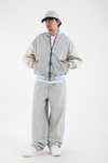 Yıkamalı Fermuarlı Oversize Jean Ceket C238