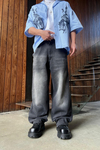 Yıkamalı Füme Baggy Jean Pantolon