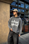 Yıkamalı Oversize Los Angeles Baskılı Hoodie
