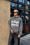 Yıkamalı Oversize Los Angeles Baskılı Hoodie