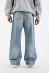 Yırtık Detay Açık Mavi Baggy Jean Pantolon