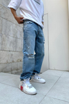 Yırtık Detay FSBN Loose Fit Jean Pantolon P695