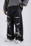 Yırtık Detay Füme Baggy Jean Pantolon P997