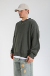 Yırtık Detay Haki Oversize Kazak KZK146