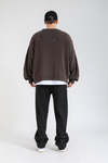 Yırtık Detay Kahve Oversize Kazak KZK147