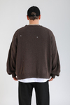 Yırtık Detay Kahve Oversize Kazak KZK147