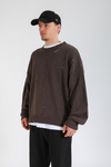 Yırtık Detay Kahve Oversize Kazak KZK147