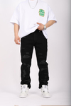Yırtık Detay Siyah Jean Pantolon P935